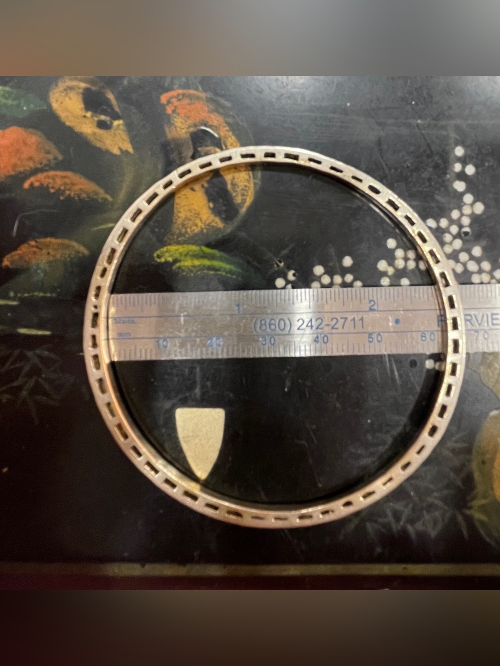 Vintage White Gold Natural Diamond Bangle - Picture 9 of 16